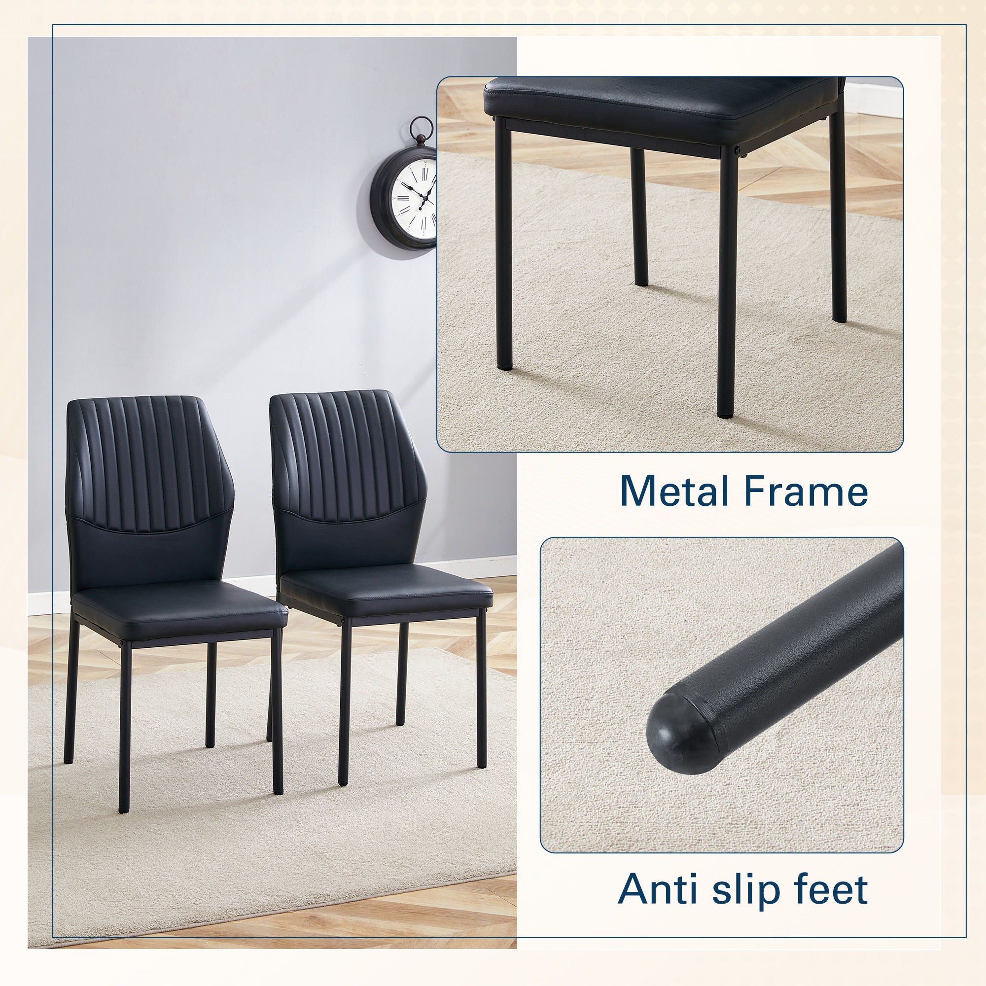 Ergonomic Simple Chair With Metal Leg