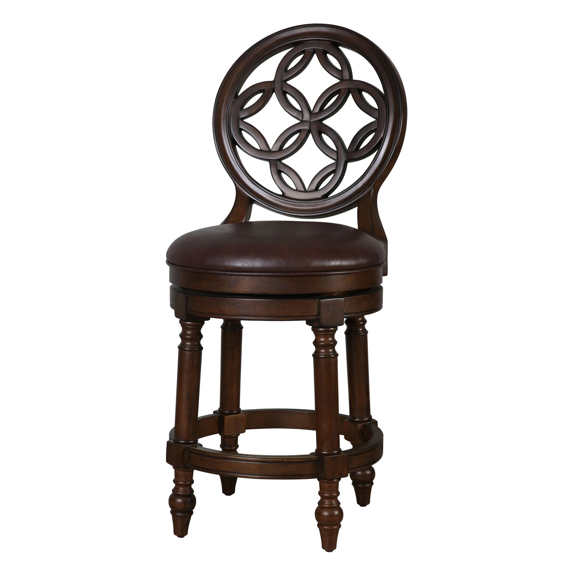 Stool With Back And Swivel Upholstered Seat