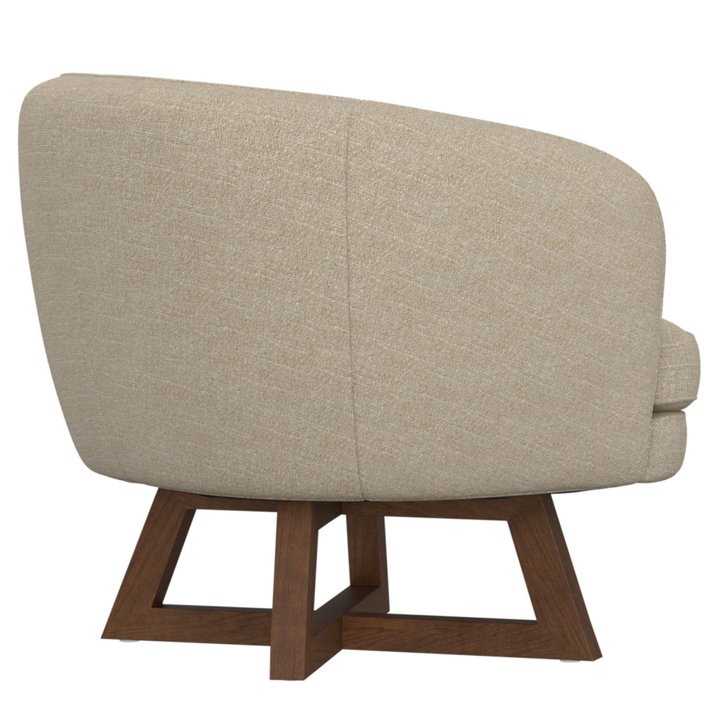 Swivel Accent Chair With Sculptural Base