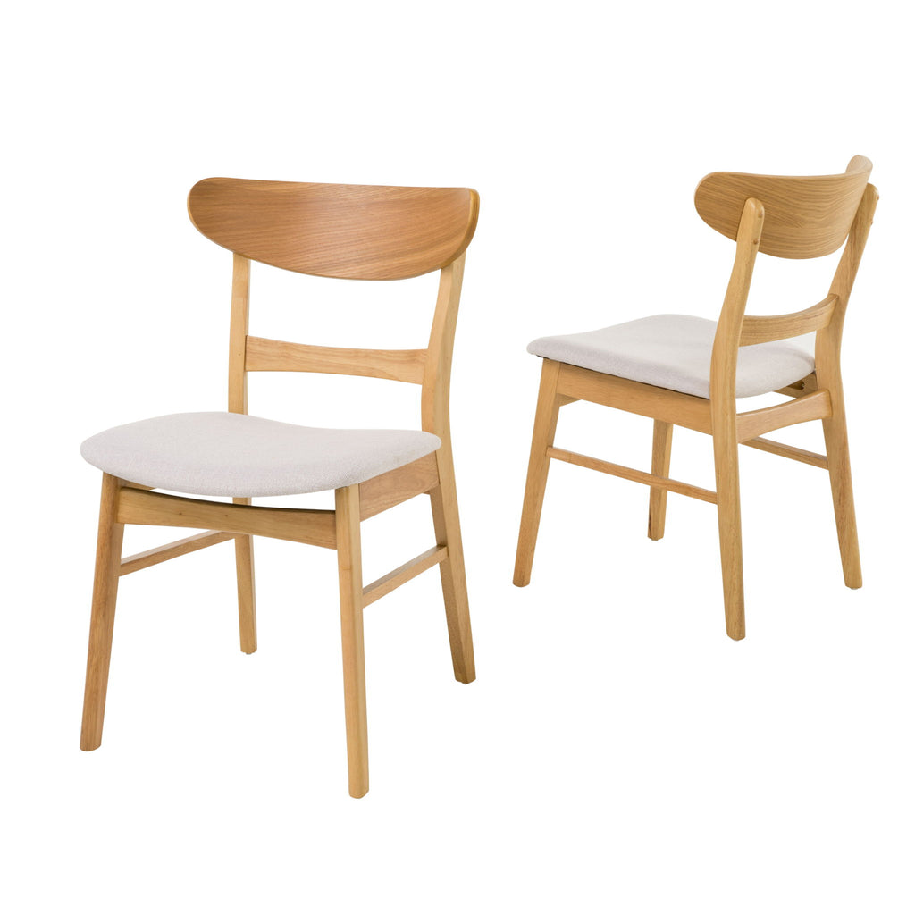 Mid Century Modern Dining Chair With Upholstered Seat And Wood Frame
