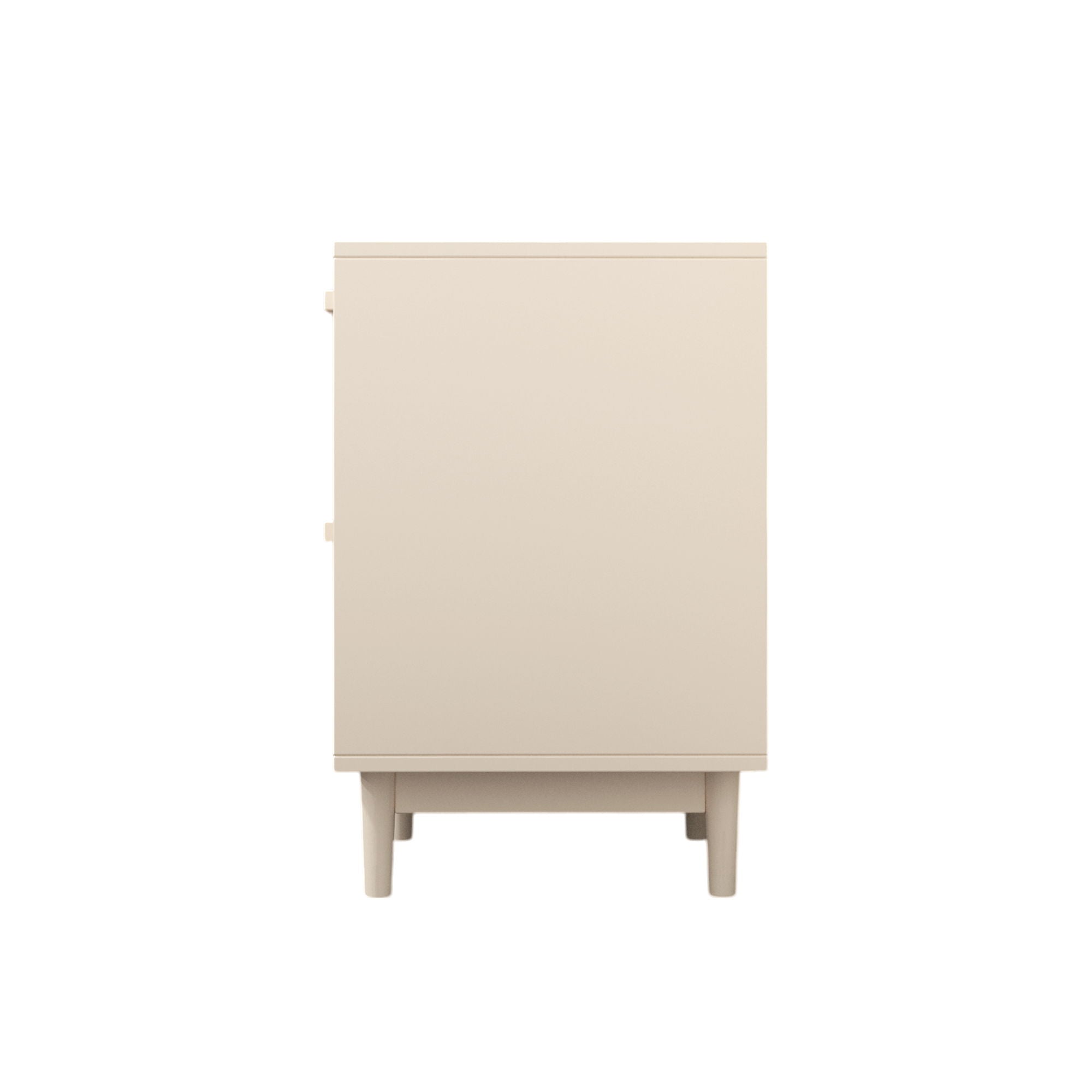 Nightstand With 2 Drawers, Storage Side Table For Bedroom - Antique Natural / Rattan