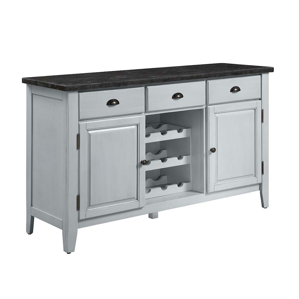 Lanton - Server - Natural Marble & Antique White