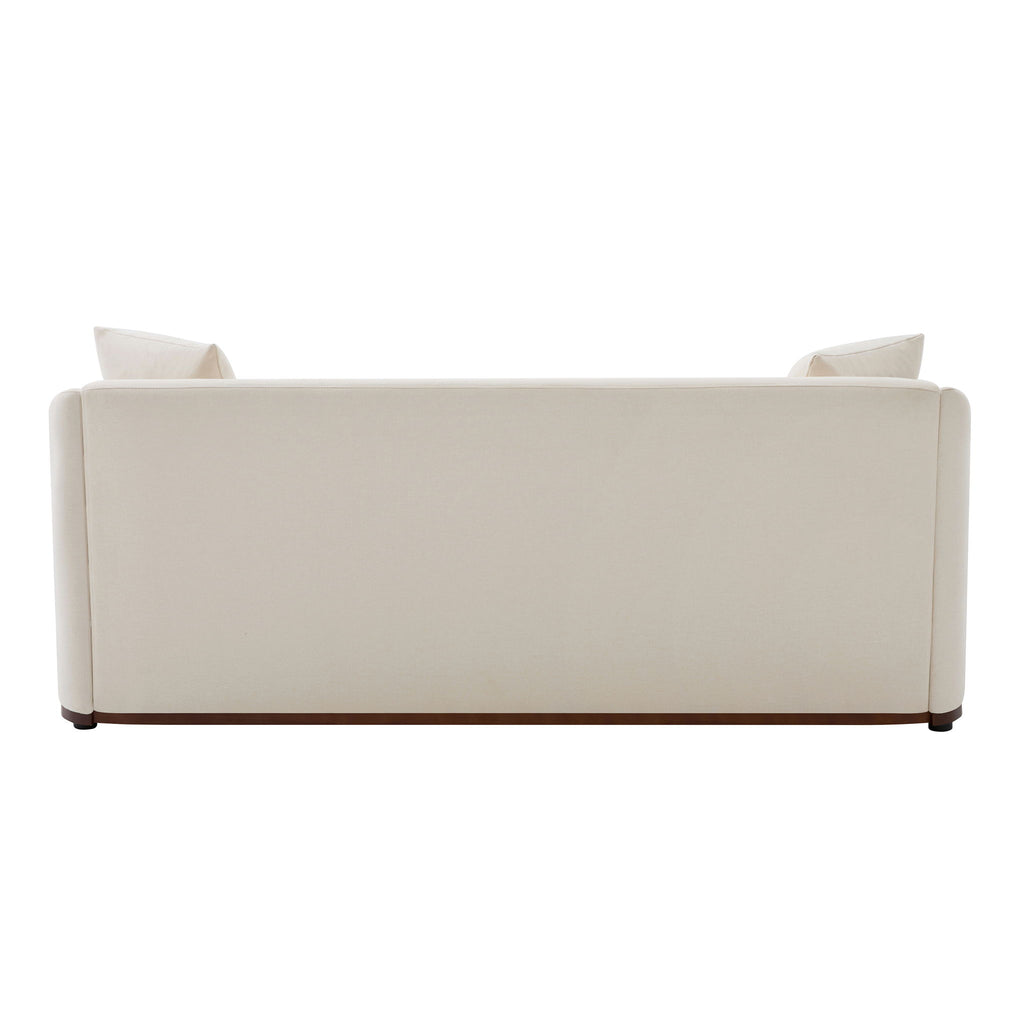 3 Seater Sofa With Wrap Around Armrests And Throw Pillows