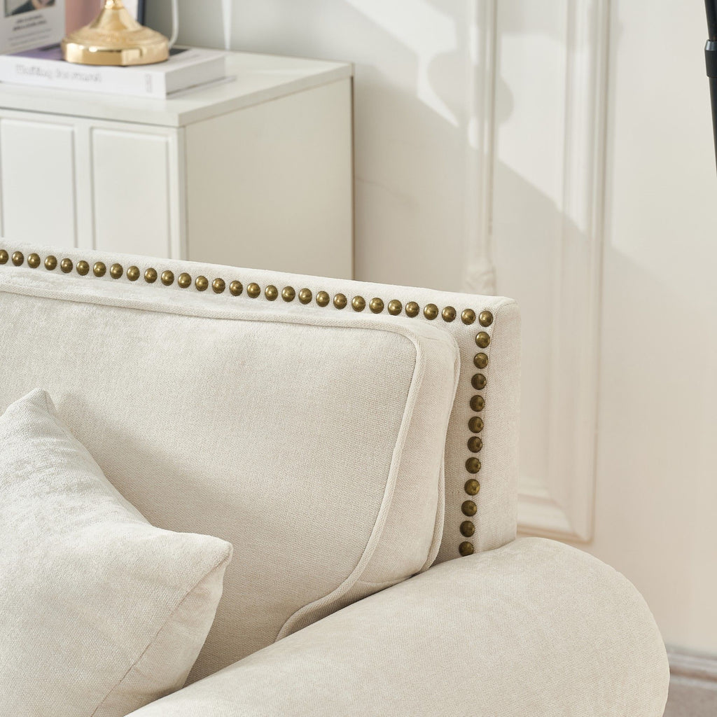 Modern 3 And 2 Seater Sofa With Rolled Arms, Tufted Upholstered Couch