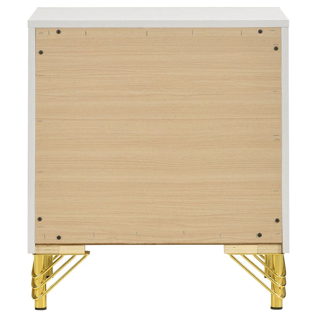 Chesney - 2 Drawer Nightstand With Trim, Bedroom Side Table - White