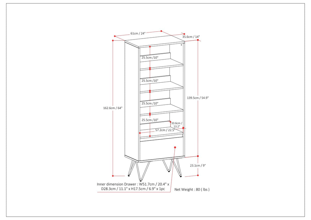 Chase - Tall Bookcase - Rustic Natural Aged Brown