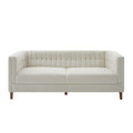 Modern 3 Seater Sofa, Upholstered Couch With Curved Armrests