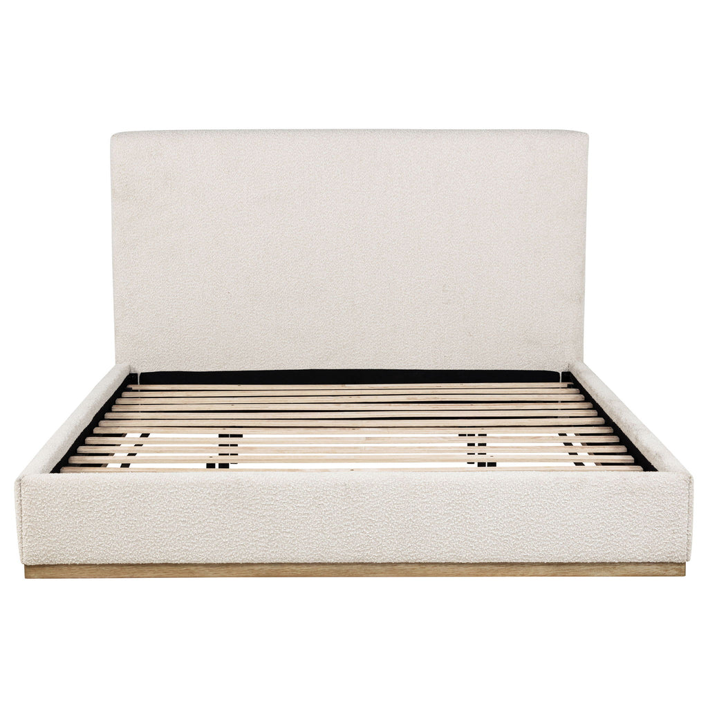 Talbot - Eastern King Platform Bed With Elevated Headboard - Cream
