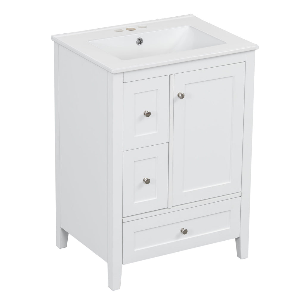 Modern Bathroom Vanity With Storage, Adjustable Shelf