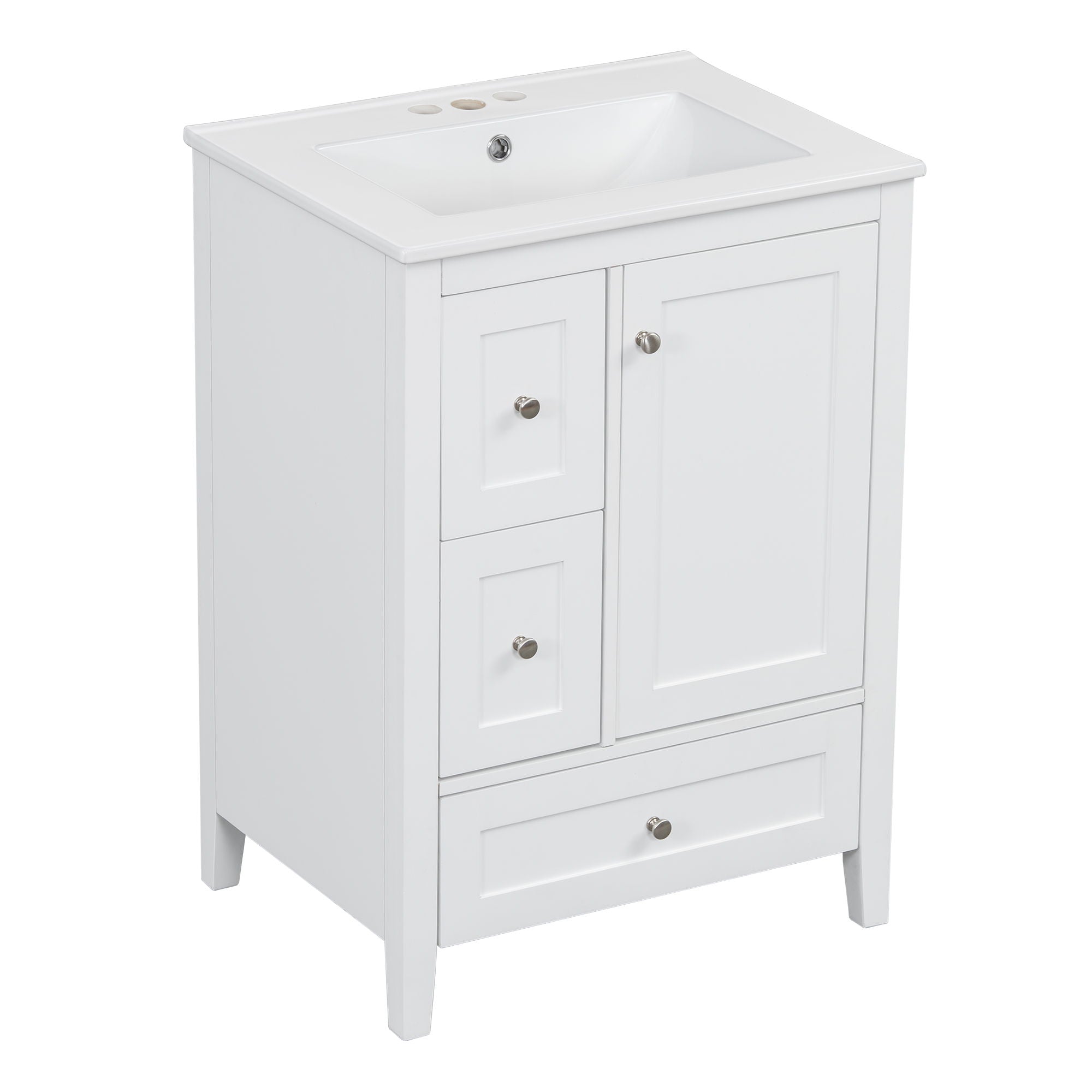 Modern Bathroom Vanity With Storage, Adjustable Shelf