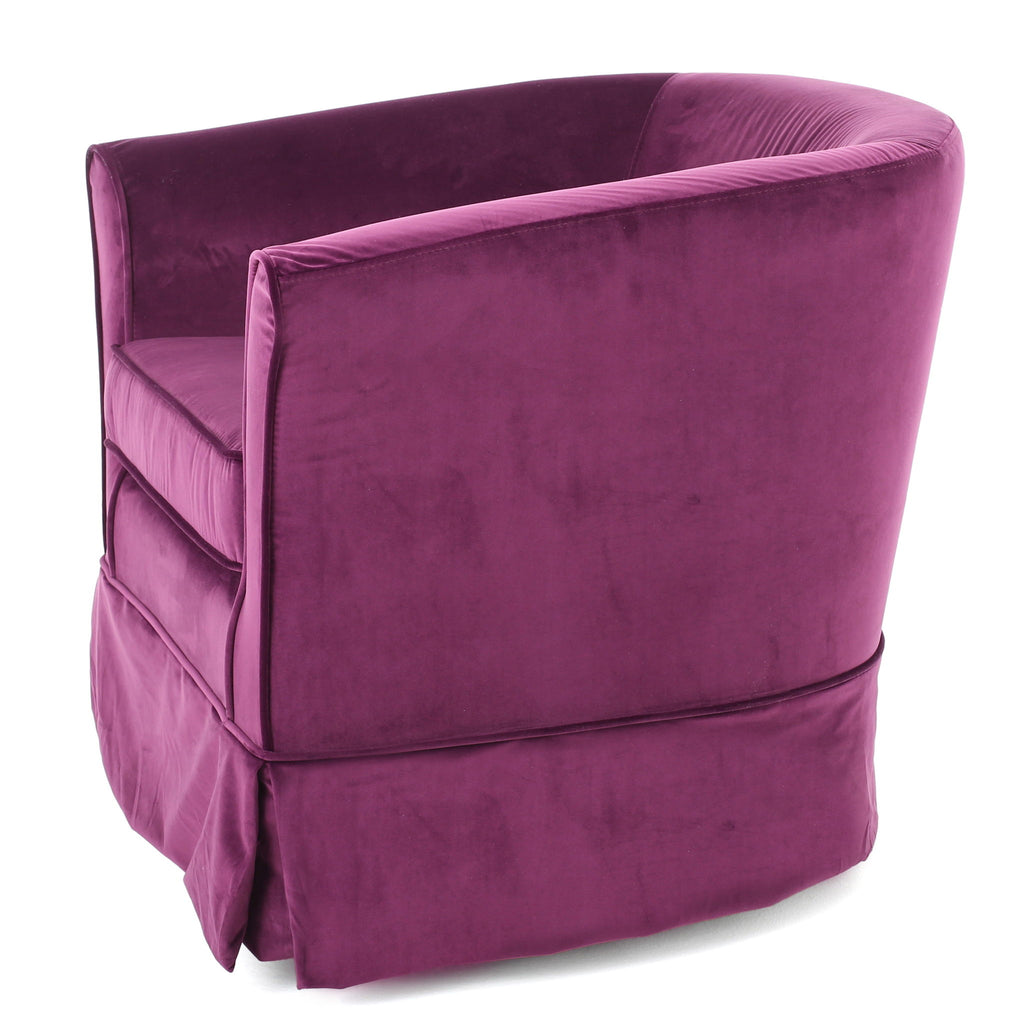 Glitter - Upholstered Swivel Chair With Loose Cover And Curved Back