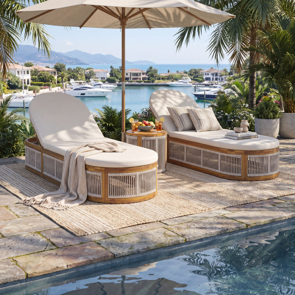 Chaise Lounge Set With 3 Position Adjustable