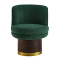 Round Swivel Accent Chair With Ergonomic Backrest For Living Room