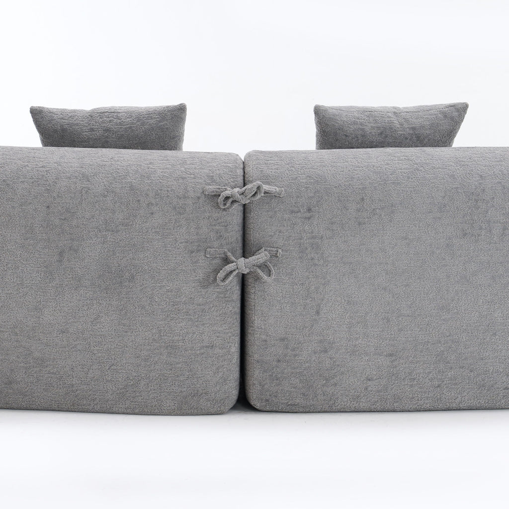 4 Seater Sofa With Fabric, 30D, 60 Hardness Full Sponge, 4 Pillow For Living Room, Home Furniture Sleeper Sectional Sofa For Apartment