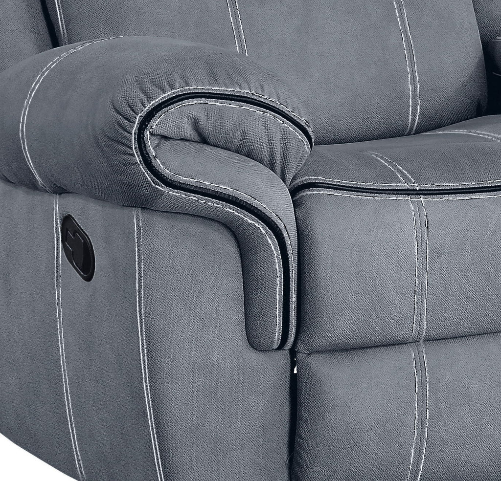 Zubaida - Two Tone Recliner Loveseat With USB Port Console