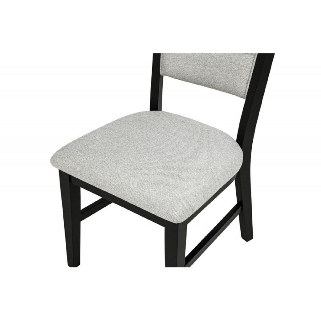 Dining Kitchen Side Chair With Curved Back Design (Set of 2) - Black / Gray