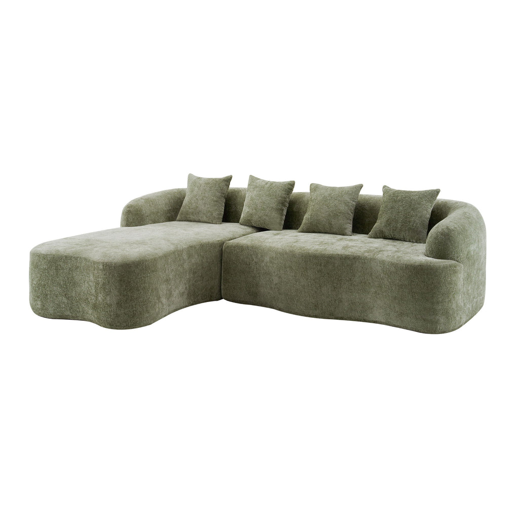 Modular L-Shape Sectional Sofa With Curved Chaise