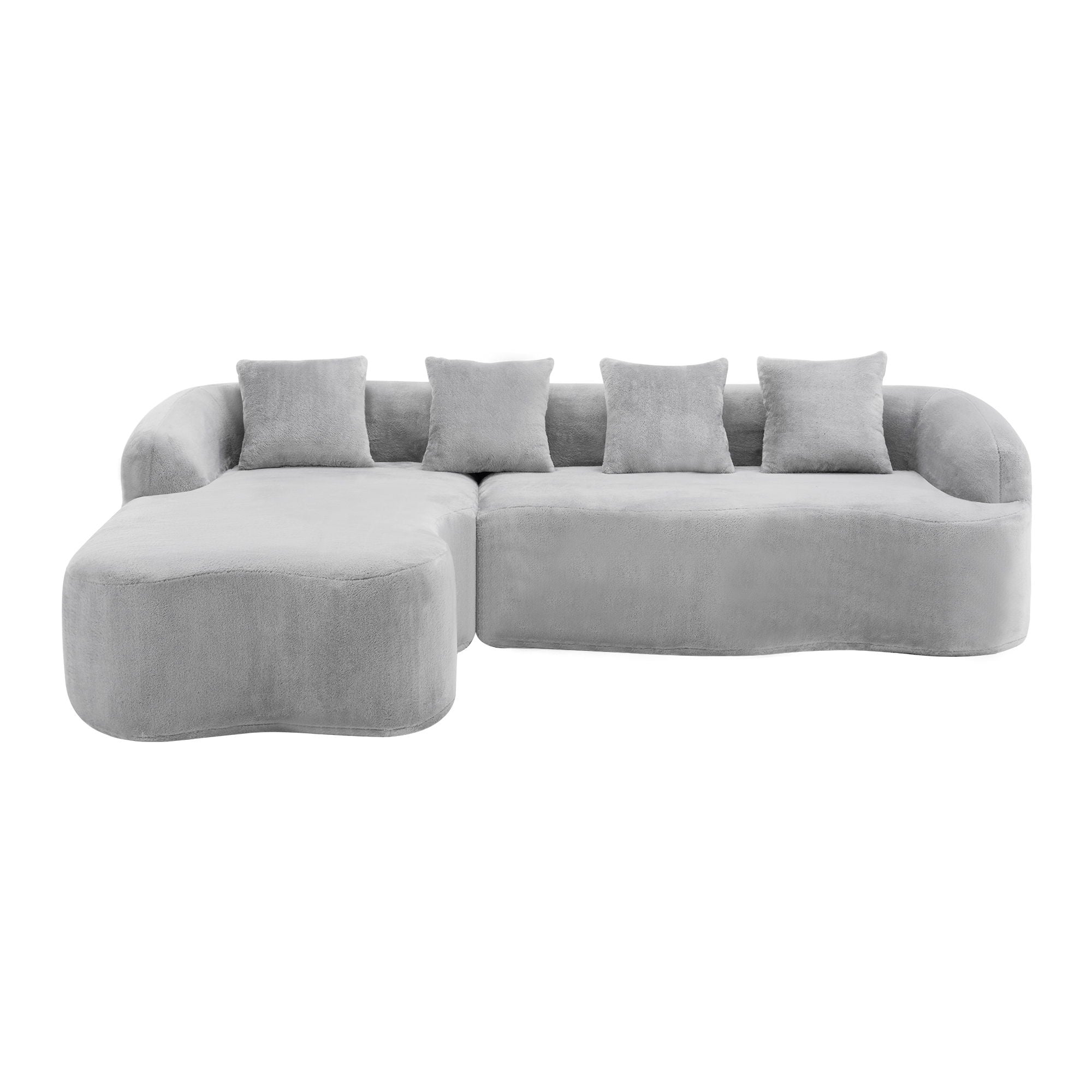 Modular L-Shape Sectional Sofa With Curved Chaise