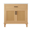 Bathroom Vanity With Ceramic Sink, Modern Free Standing Cabinet With Soft Close Drawers