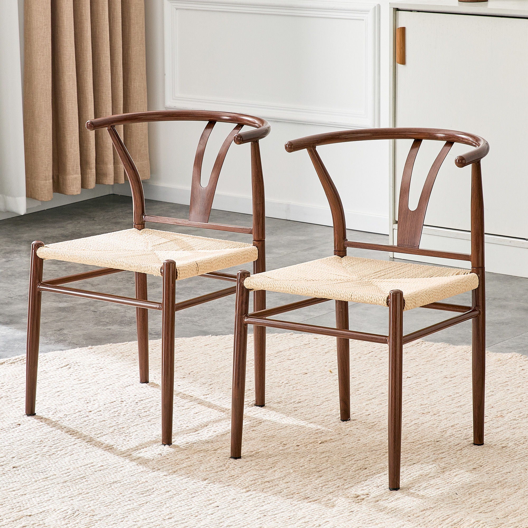 Wesborn - Y Shaped Medieval Armchair For Dining Table (Set of 2) - Brown