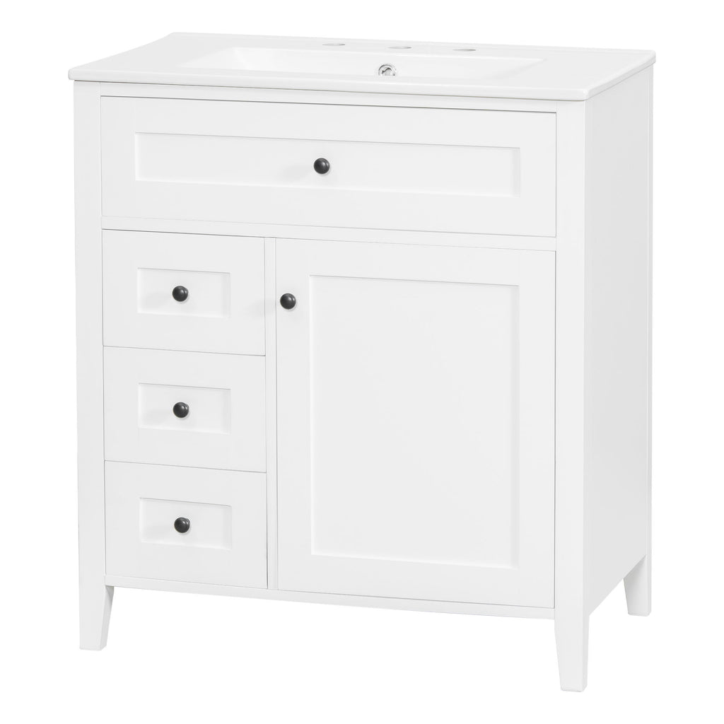 Modern Bathroom Vanity With Sink, 3 Drawers And Adjustable Shelf