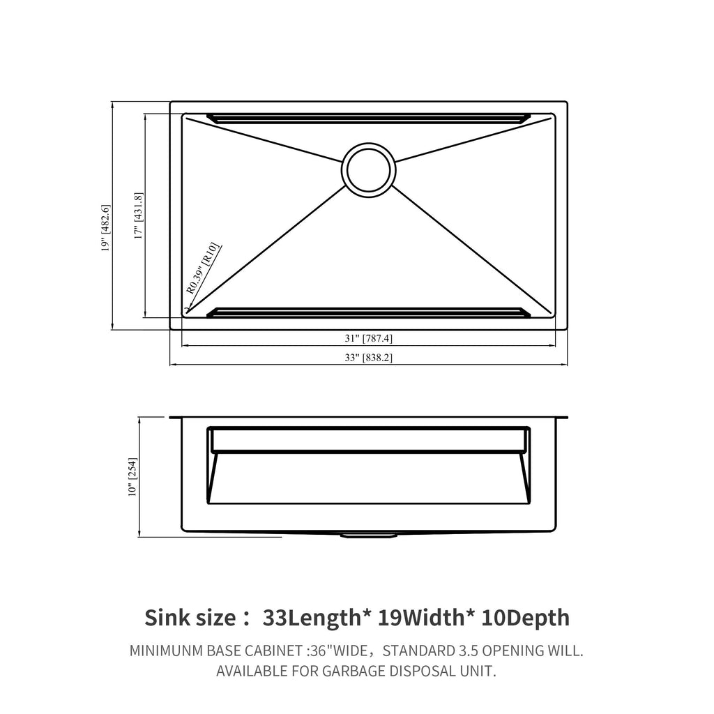 Undermount Kitchen Sink, Single Bowl With Ledge Workstation, 16 Gauge Stainless Steel - Brushed Nickel