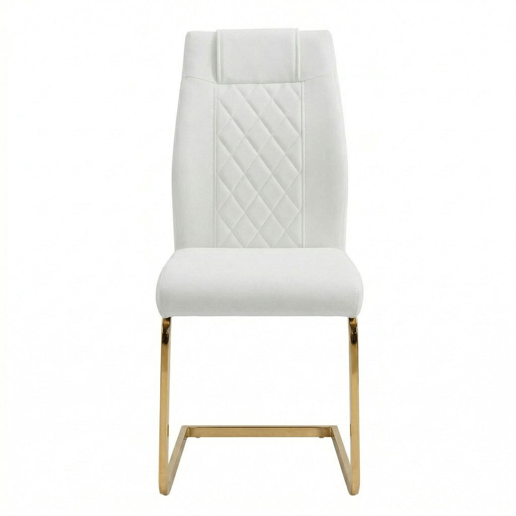 High Back Dining Chairs For Dining & Kitchen Room (Set of 4) - Golden / White