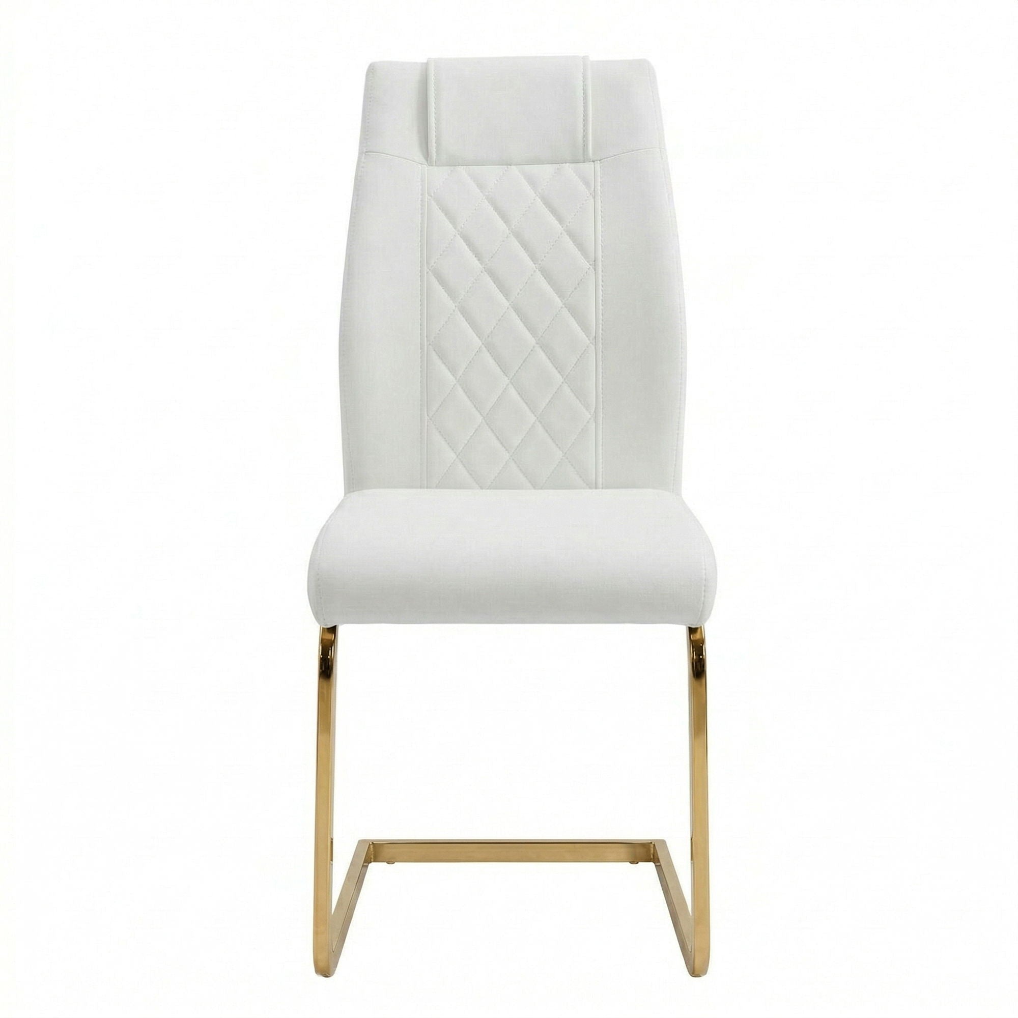 High Back Dining Chairs For Dining & Kitchen Room (Set of 4) - Golden / White