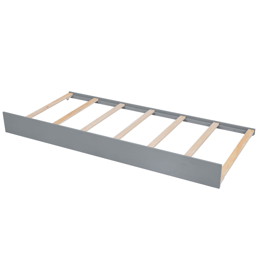 Storage Platform Bed With LED Lights, 2 Drawers And Trundle