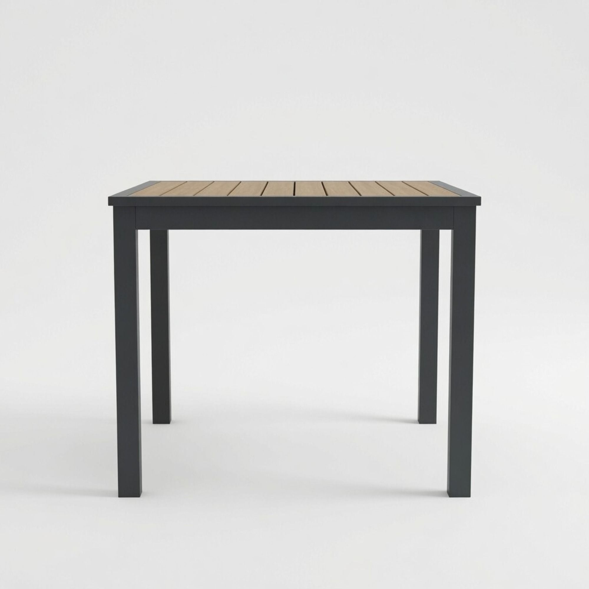 Outdoor Square Patio Slatted Dining Table - Gray