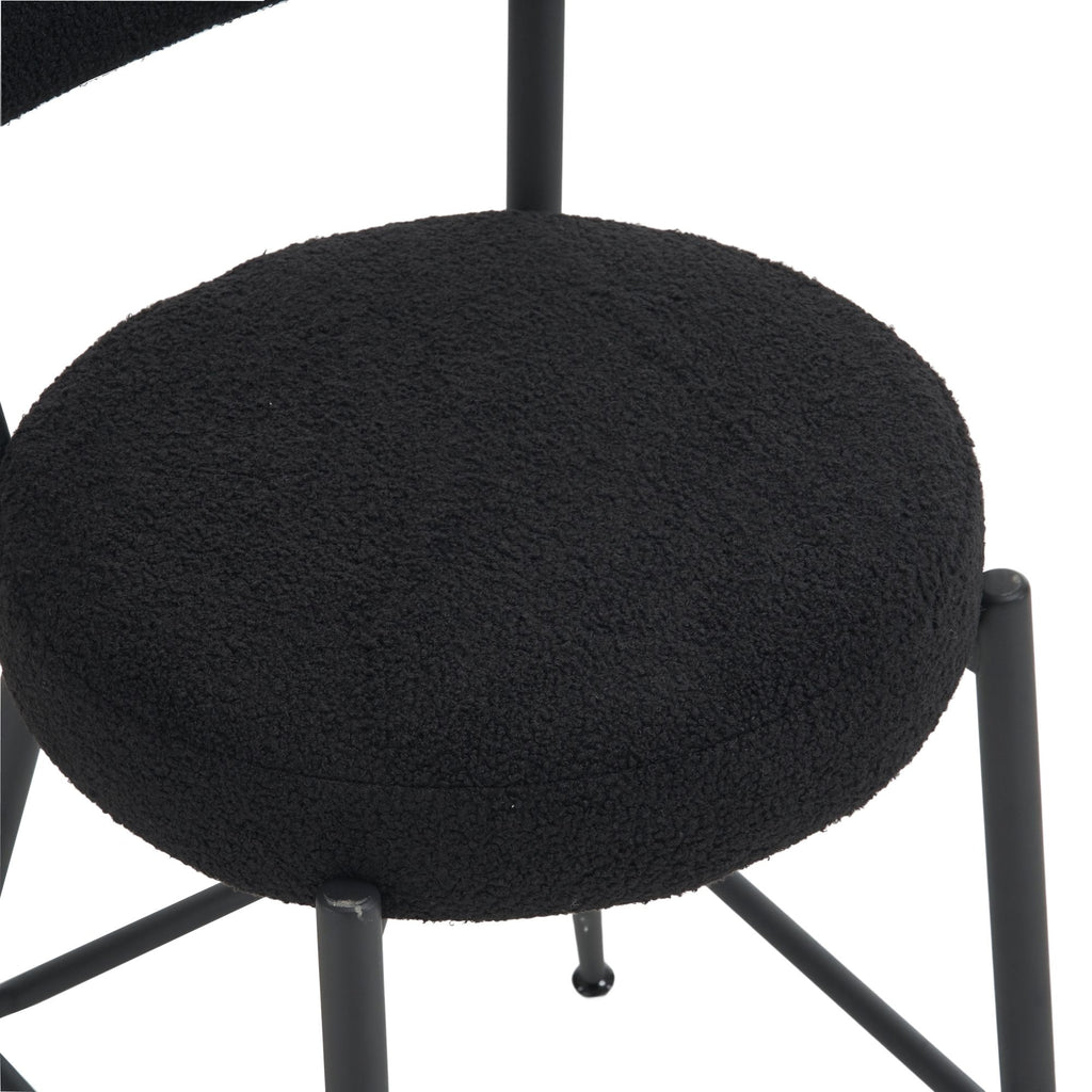 Modern Teddy Fabric Upholstered Bar Stools - Legs