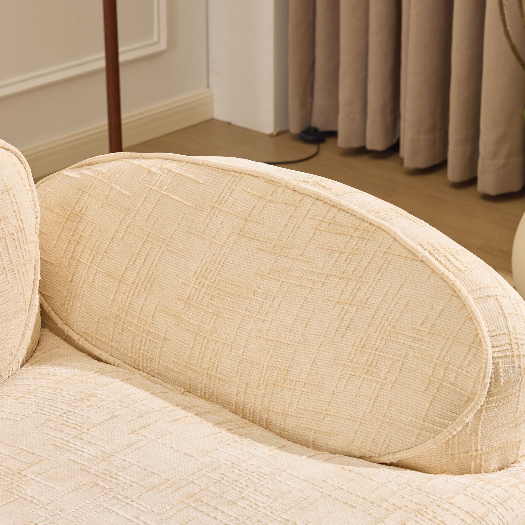 Curved 2 Person Compress Sofa With Armrests, Includes Pillows