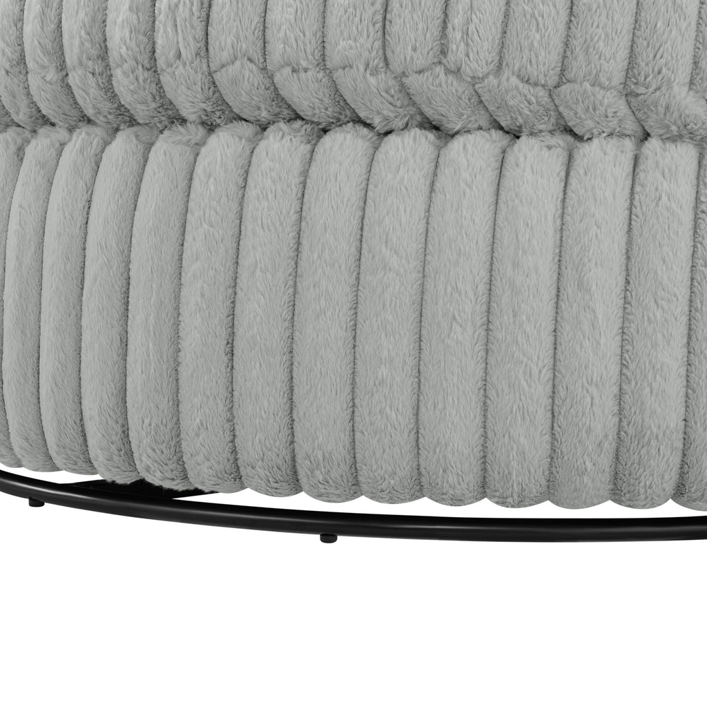 Mindy - Oversized Swivel Barrel Chair - Gray