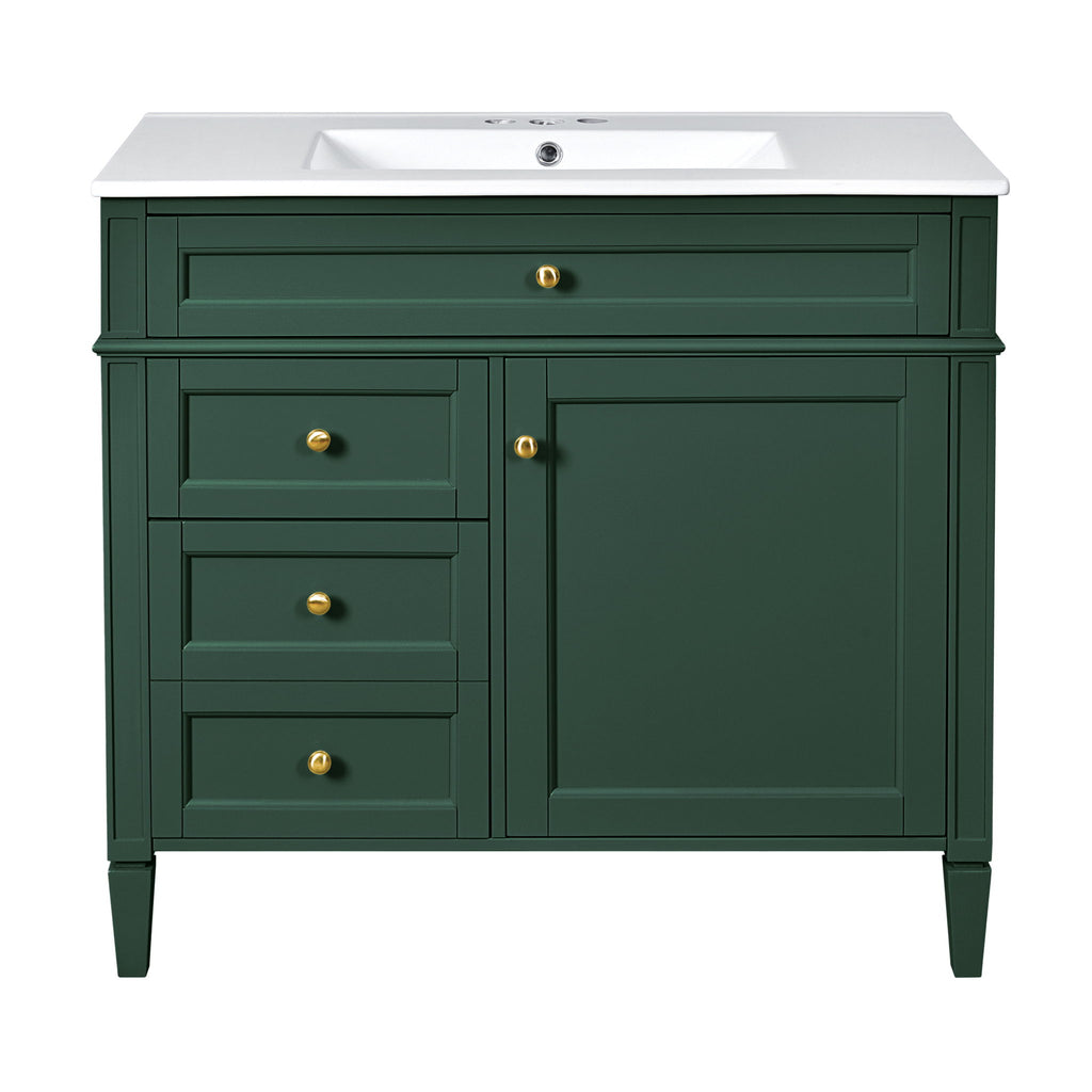 Bathroom Vanity With Top Sink, 2 Drawers And Tip Out Drawer
