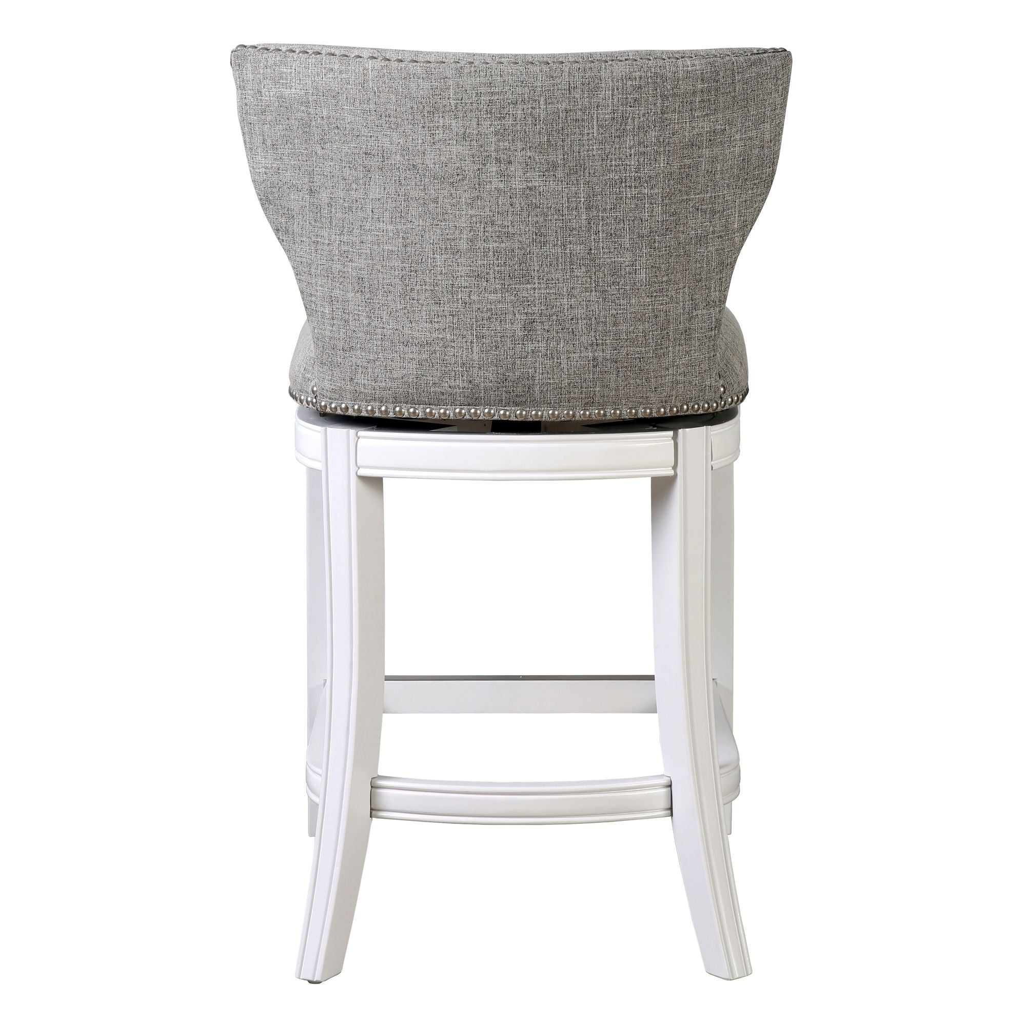 Upholstered Swivel Stool With Back