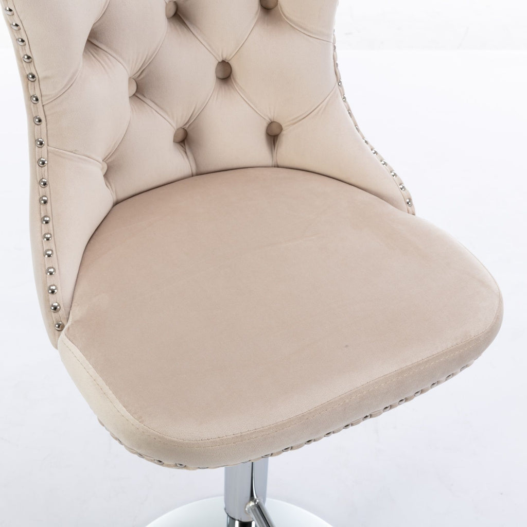 Swivel Barstools Adjusatble Seat Height From 25-33", Modern Upholstered Base Bar Stools With Backs Comfortable Tufted For Home Pub And Kitchen Island (Set of 2)