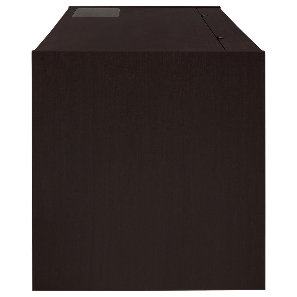 Halston - 3 Drawer Office Computer Desk With Keyboard Tray - Cappuccino
