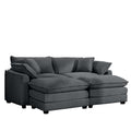 Modular Oversized Cushion Sofa With Ottoman, Low Back, Deep Seating Sofa Set