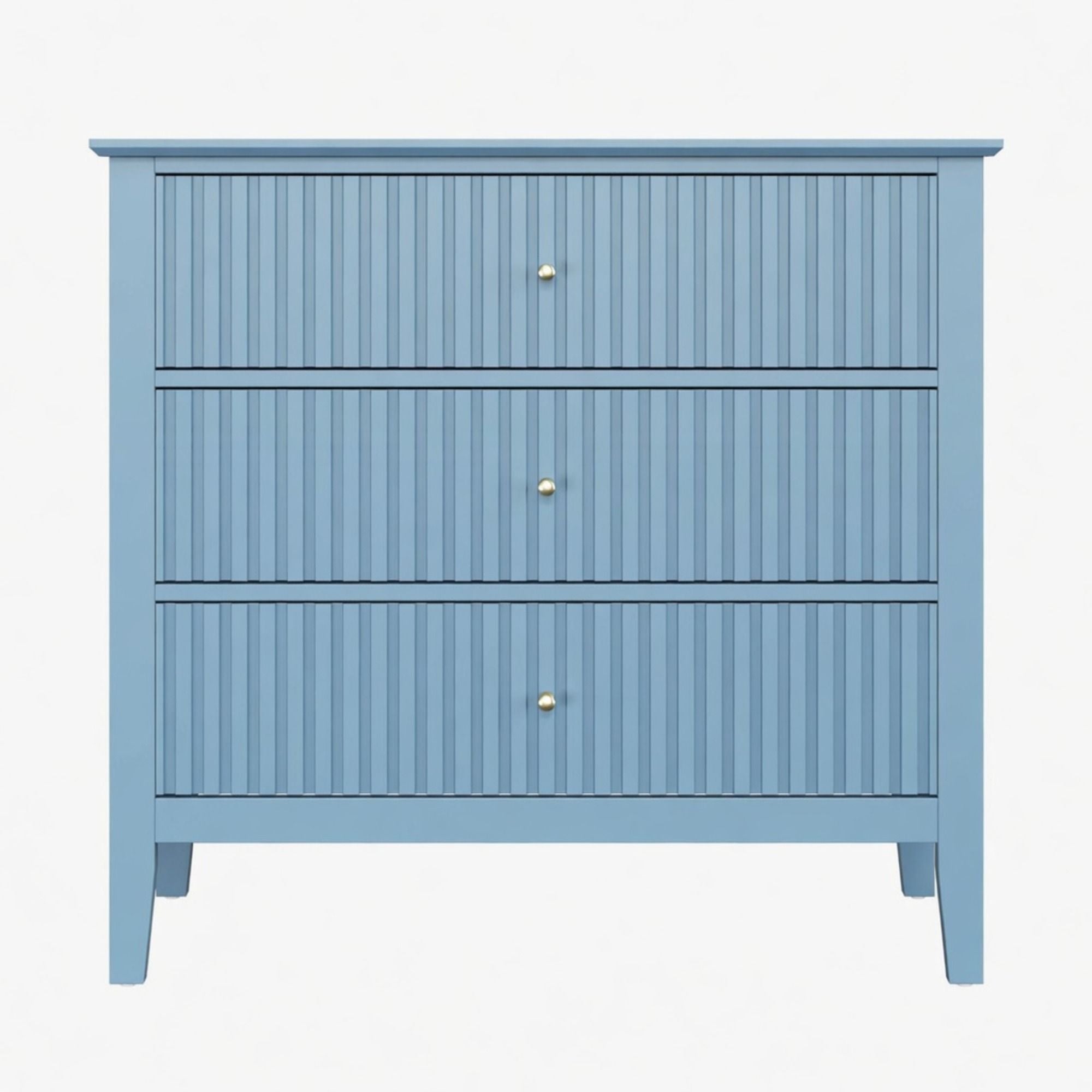 Fluted 3 Drawer Nightstand With Soft Close Slides