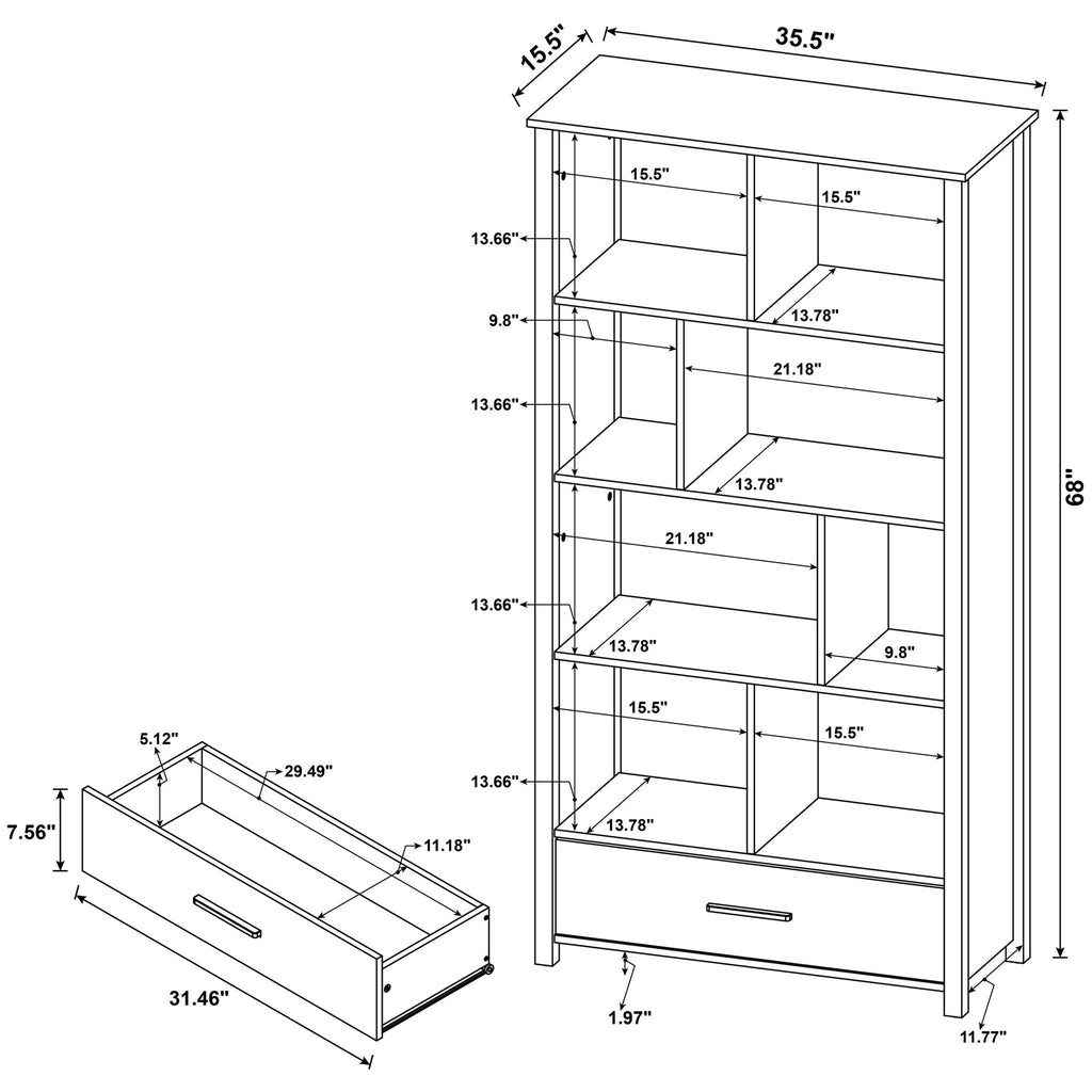 Dylan - 4 Shelf Storage Bookshelf