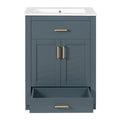 Modern Bathroom Vanity With Integrated Ceramic Sink, 2 Door Cabinet With Tip-Out Drawer