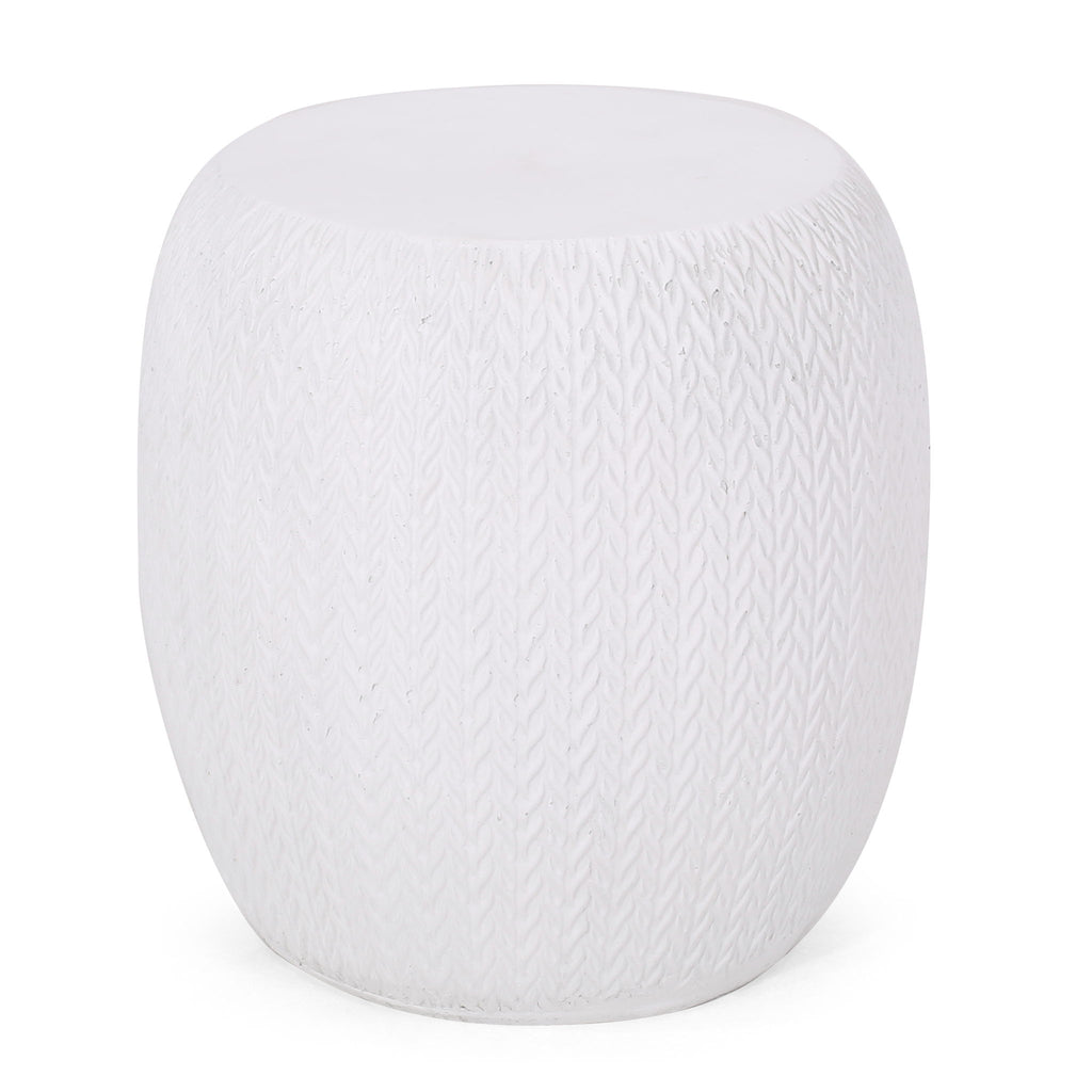 Outdoor Lightweight, Concrete Side Table - Antique White