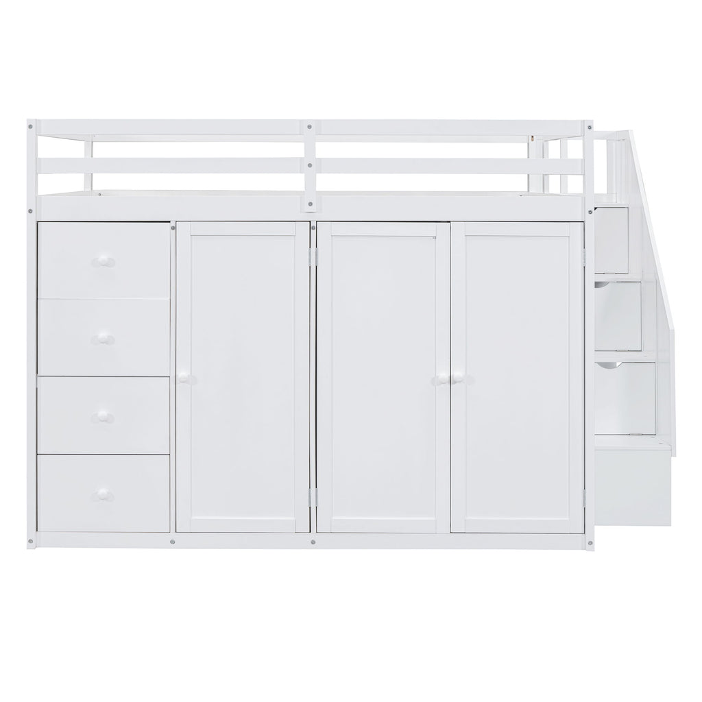 Loft Bed With Built In Wardrobes, Cabinets And Drawers