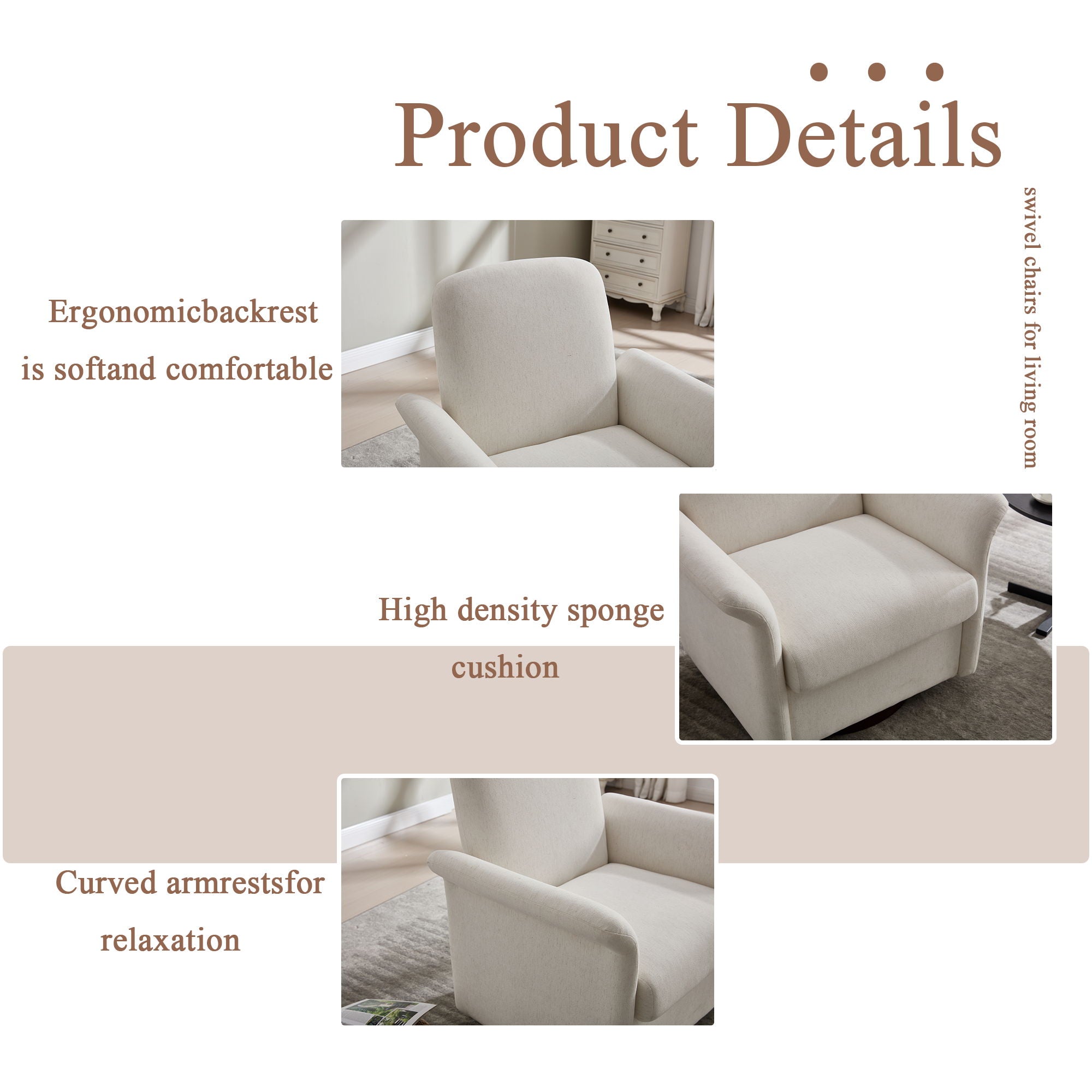 Modern Swivel Barrel Accent Chair With Base