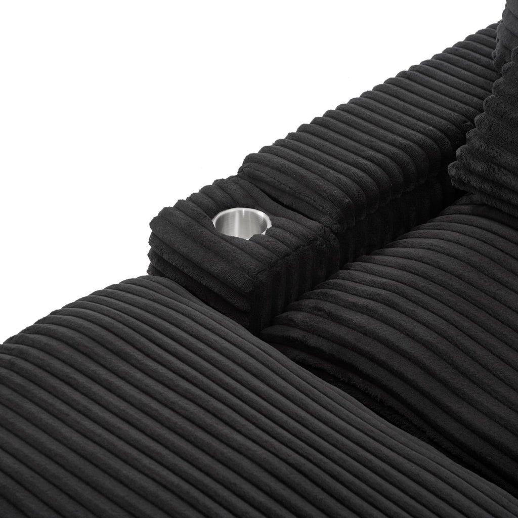 Convertible Loveseat Sofa With Storage, USB Ports, Cup Holders
