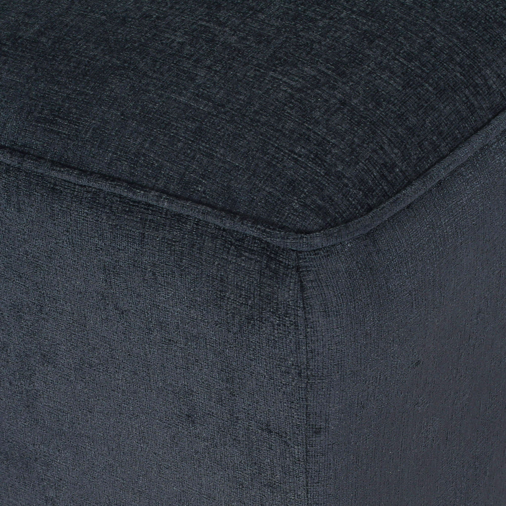 Upholstered Chaise Lounge With Scroll Arms, Turned Legs And 2 Pillows - Charcoal