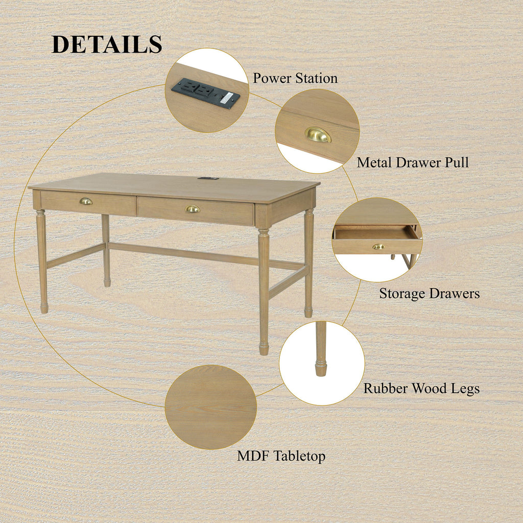 Modern Writing Desk With Drawers For Home Office