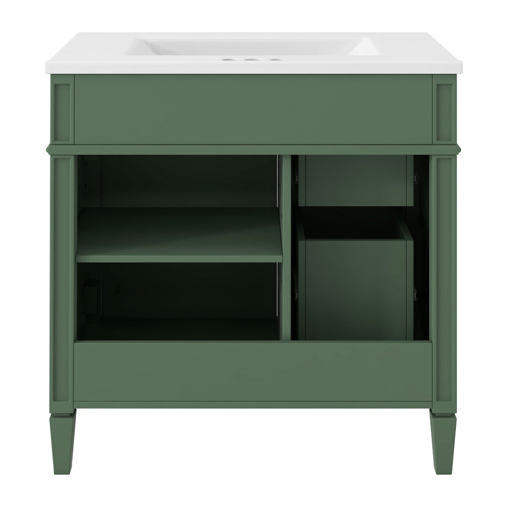 Bathroom Vanity With Top Sink, Storage Cabinet With 2 Drawers, Tip Out Drawer
