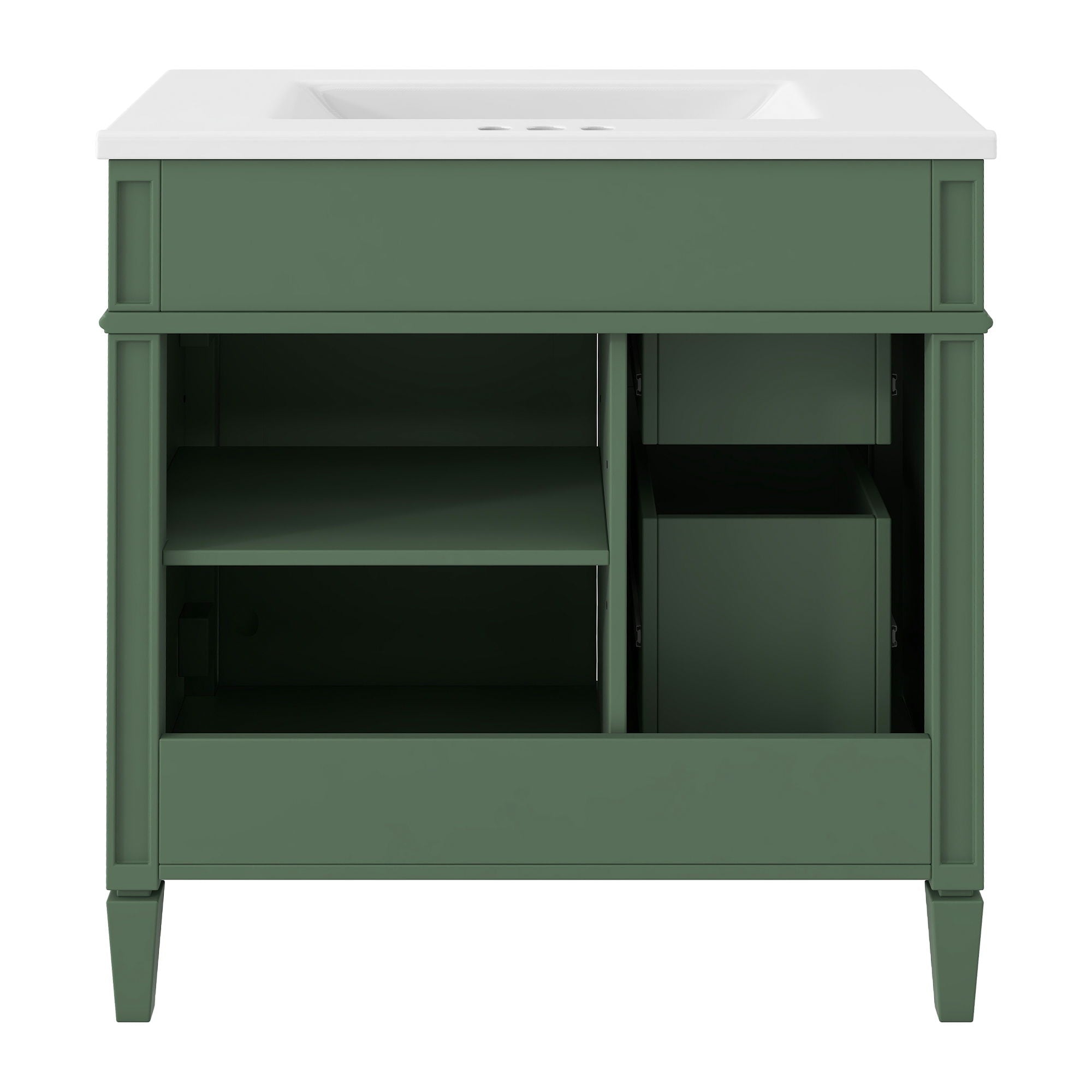 Bathroom Vanity With Top Sink, Storage Cabinet With 2 Drawers, Tip Out Drawer