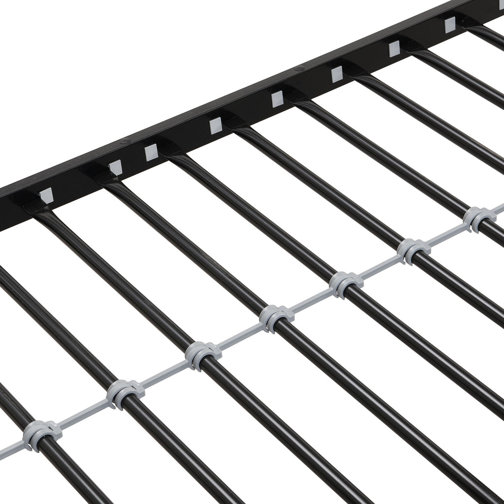 Modern Metal Bunk Bed With Side Ladders And Guardrail